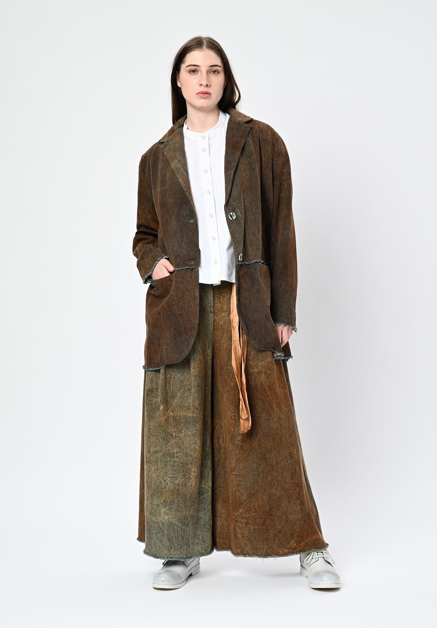 SANCTAMUERTE - RELAXED TAILORED DENIM JACKET - BRONZE TABACO