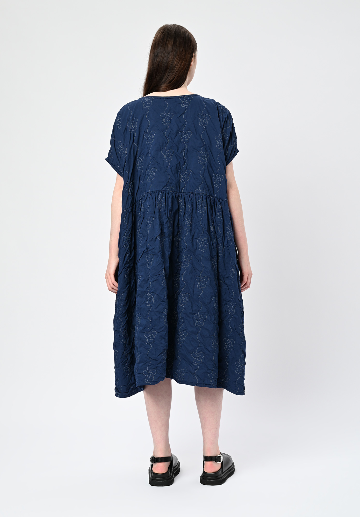 PRIVATSACHEN - PURCOUTRE GATHERED MIDRIFF EXTENDED SHOULDER DRESS - RAUM | NAVY PRIVATSACHEN - PURCOUTRE GATHERED MIDRIFF EXTENDED SHOULDER DRESS - RAUM | NAVY