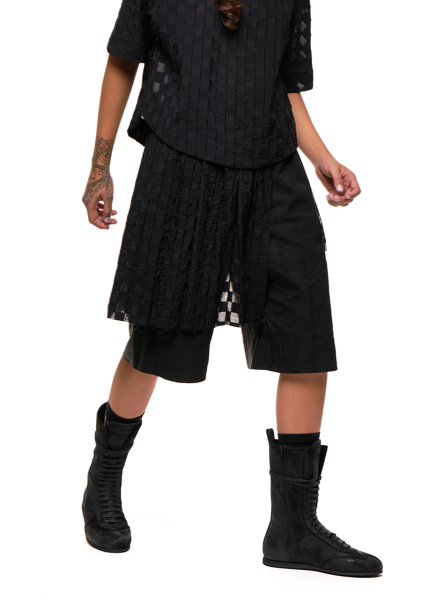 NOM*d - DEMI PLEAT - BLACK CHECKERBOARD NOM*d - DEMI PLEAT - BLACK CHECKERBOARD