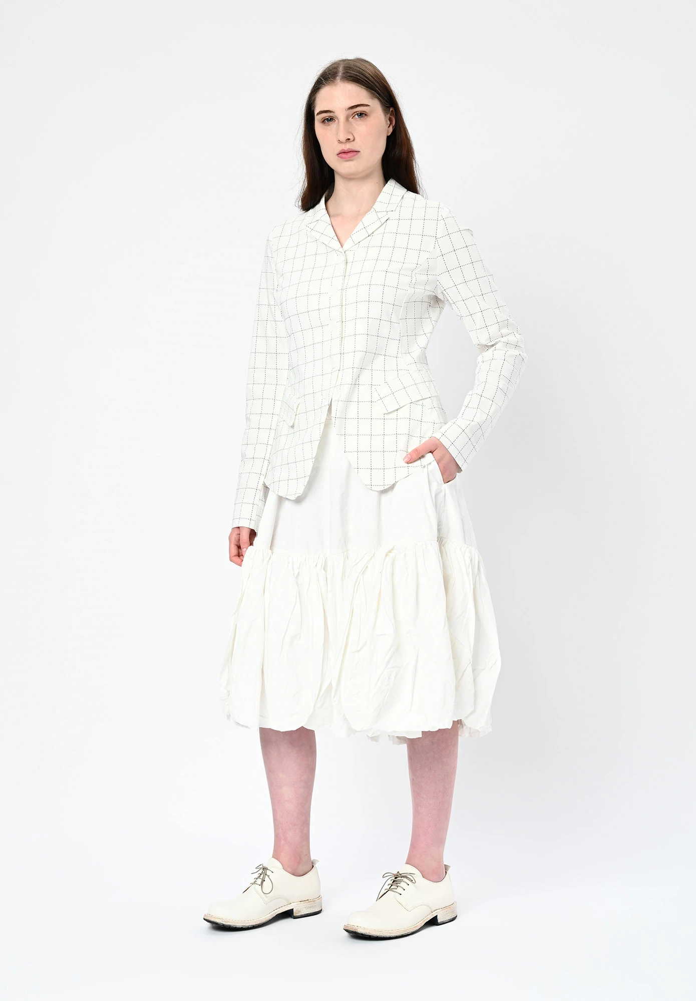 STUDIO RUNDHOLZ | BLACK LABEL - FITTED JACKET CHECK PRINT - OFF WHITE CHECK STUDIO RUNDHOLZ | BLACK LABEL - FITTED JACKET CHECK PRINT - OFF WHITE CHECK
