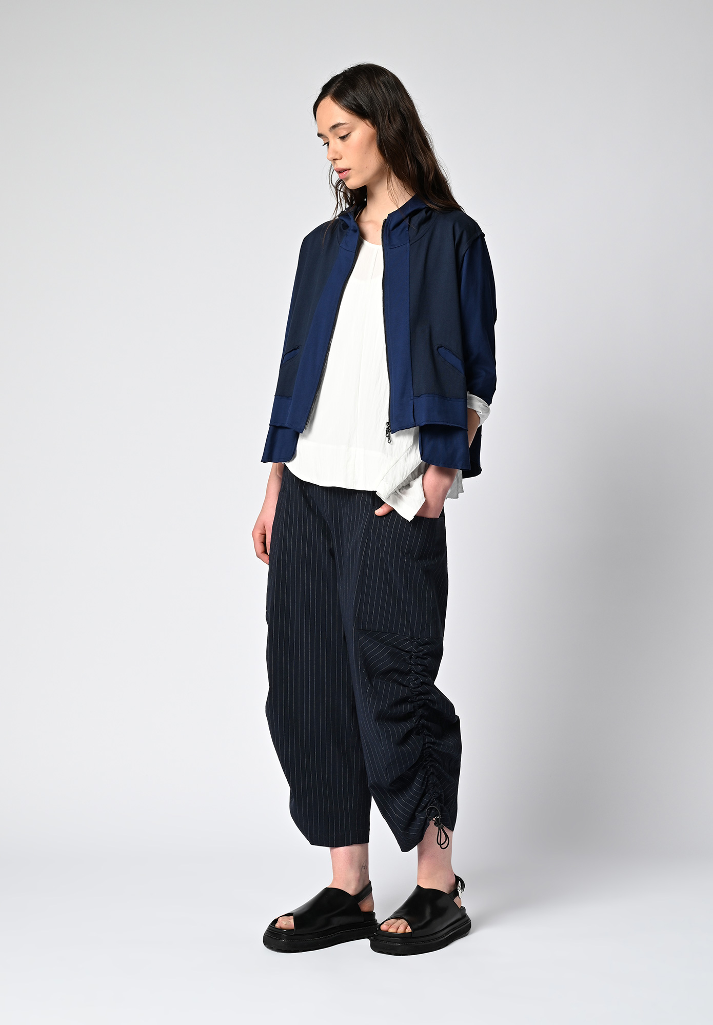 MM SÖHN - INTERIM DRAWCORD PANT - INK PINSTRIPE