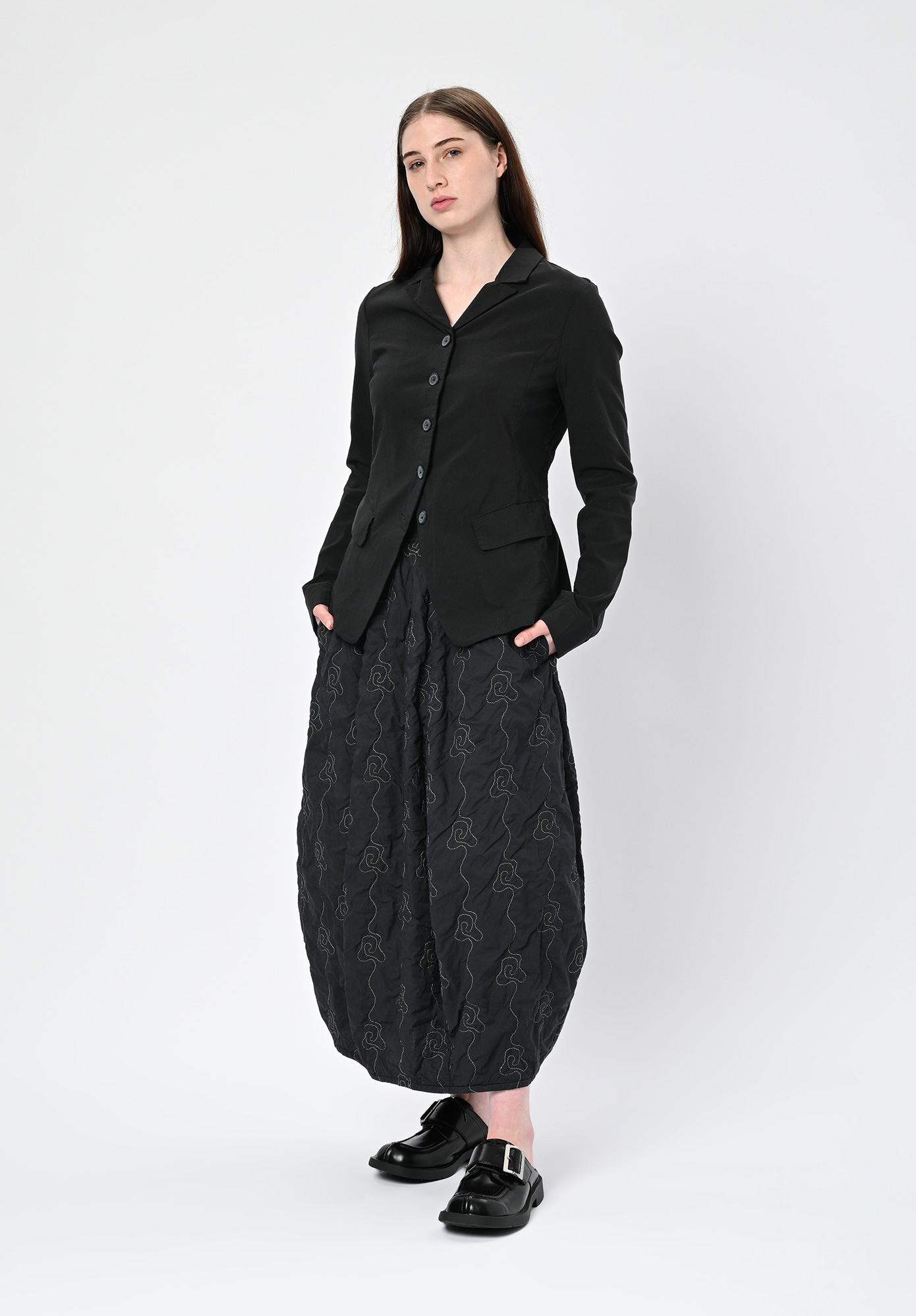 STUDIO RUNDHOLZ | BLACK LABEL - FITTED JACKET PLAIN - BLACK