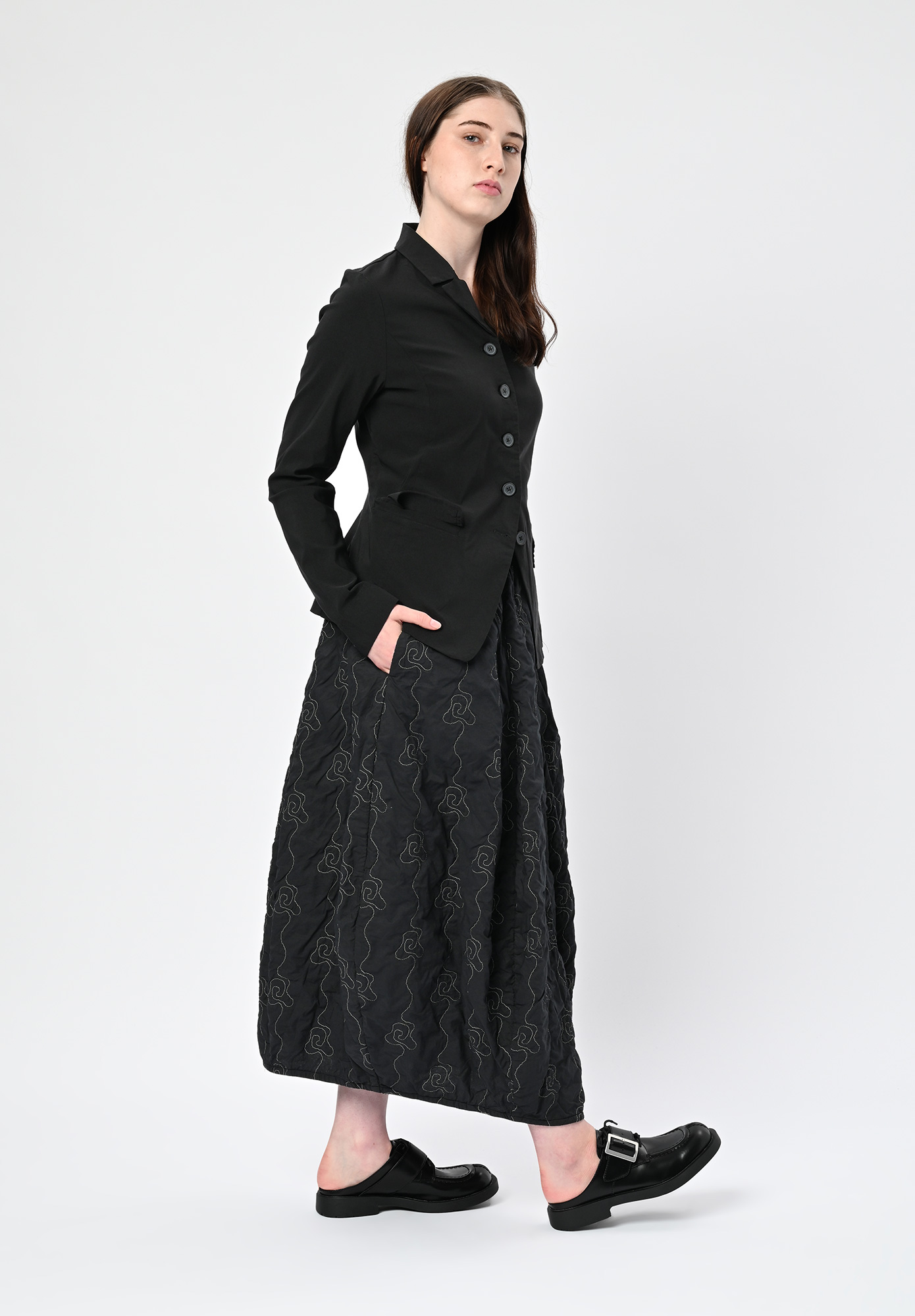 STUDIO RUNDHOLZ | BLACK LABEL - FITTED JACKET PLAIN - BLACK