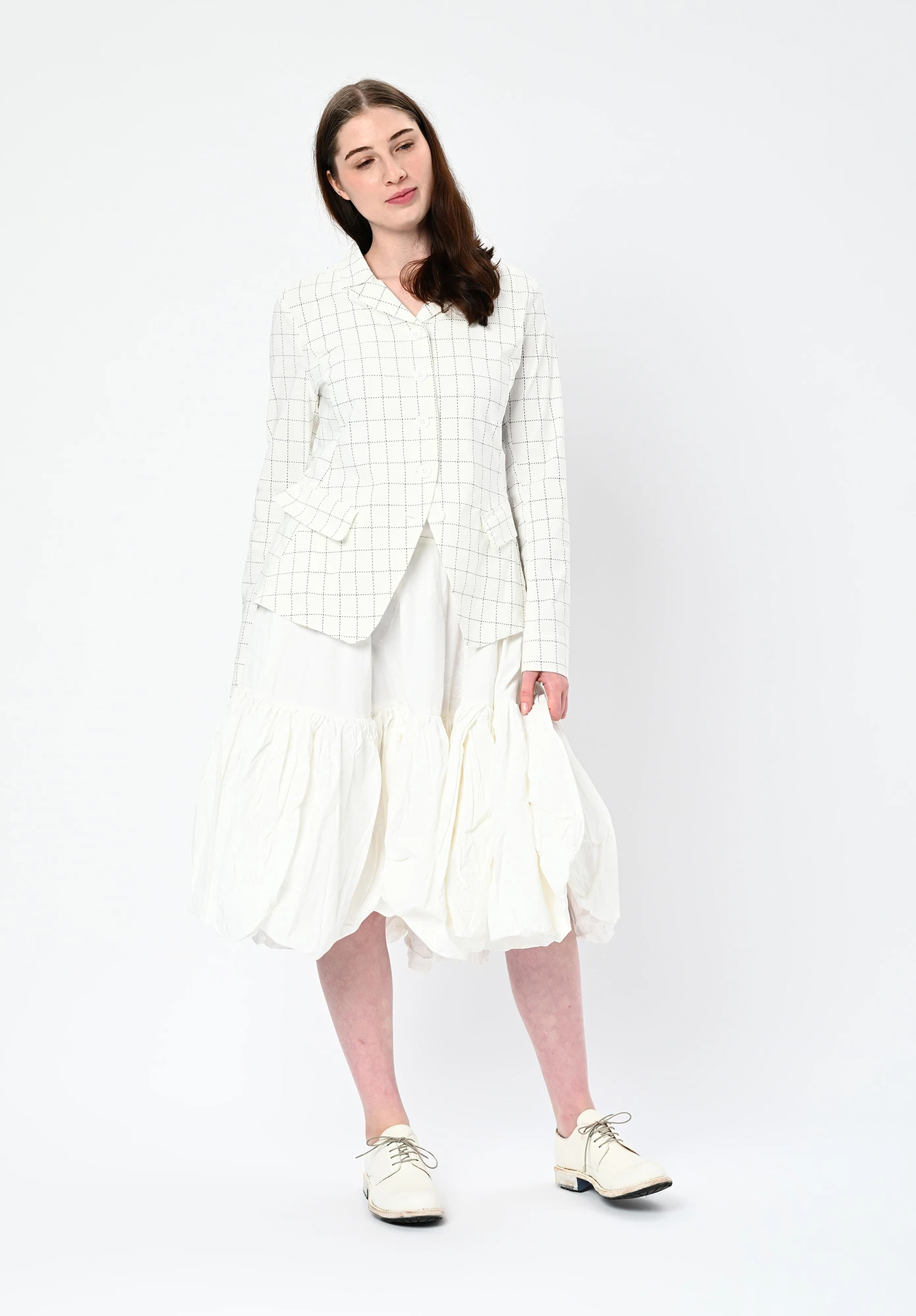STUDIO RUNDHOLZ | DIP - CRUSH RUFFLE BORDER SKIRT - SEAFOAM FOG