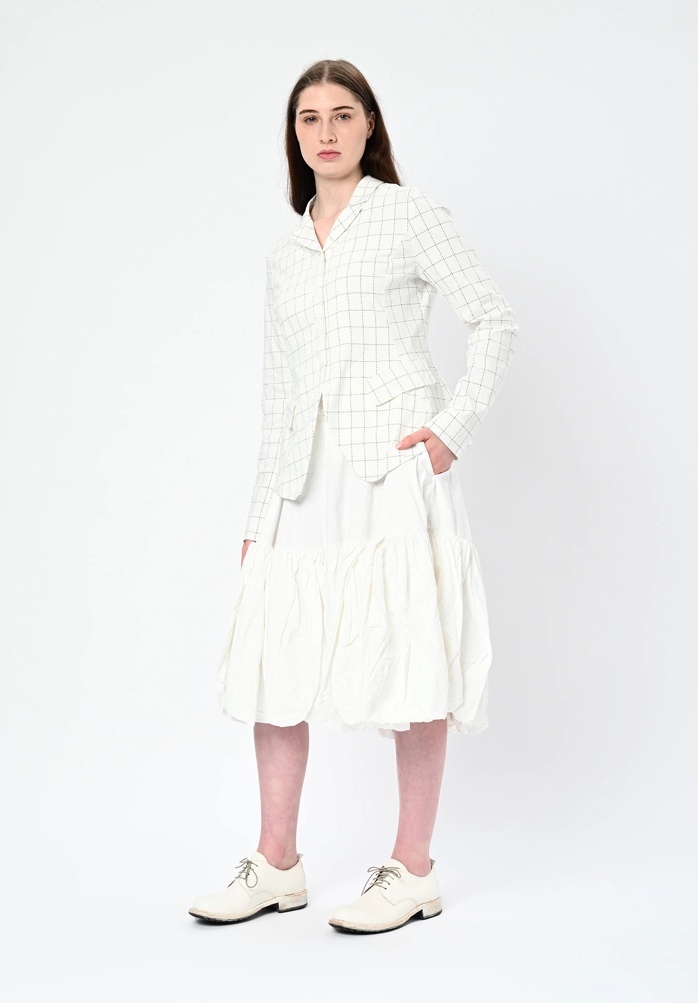 STUDIO RUNDHOLZ | DIP - CRUSH RUFFLE BORDER SKIRT - SEAFOAM FOG STUDIO RUNDHOLZ | DIP - CRUSH RUFFLE BORDER SKIRT - SEAFOAM FOG