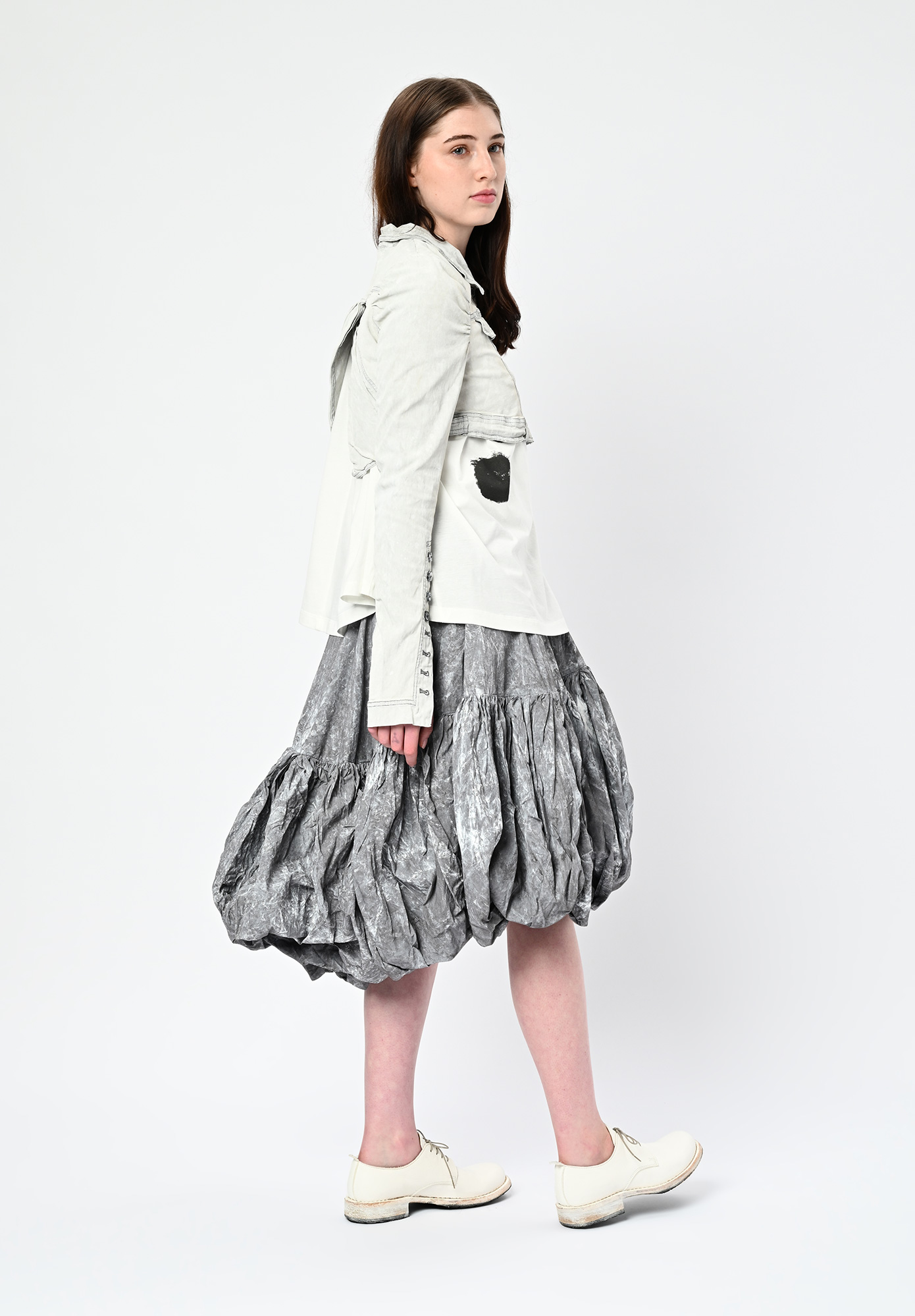STUDIO RUNDHOLZ | DIP - CRUSH RUFFLE BORDER SKIRT - AMBER FOG STUDIO RUNDHOLZ | DIP - CRUSH RUFFLE BORDER SKIRT - AMBER FOG
