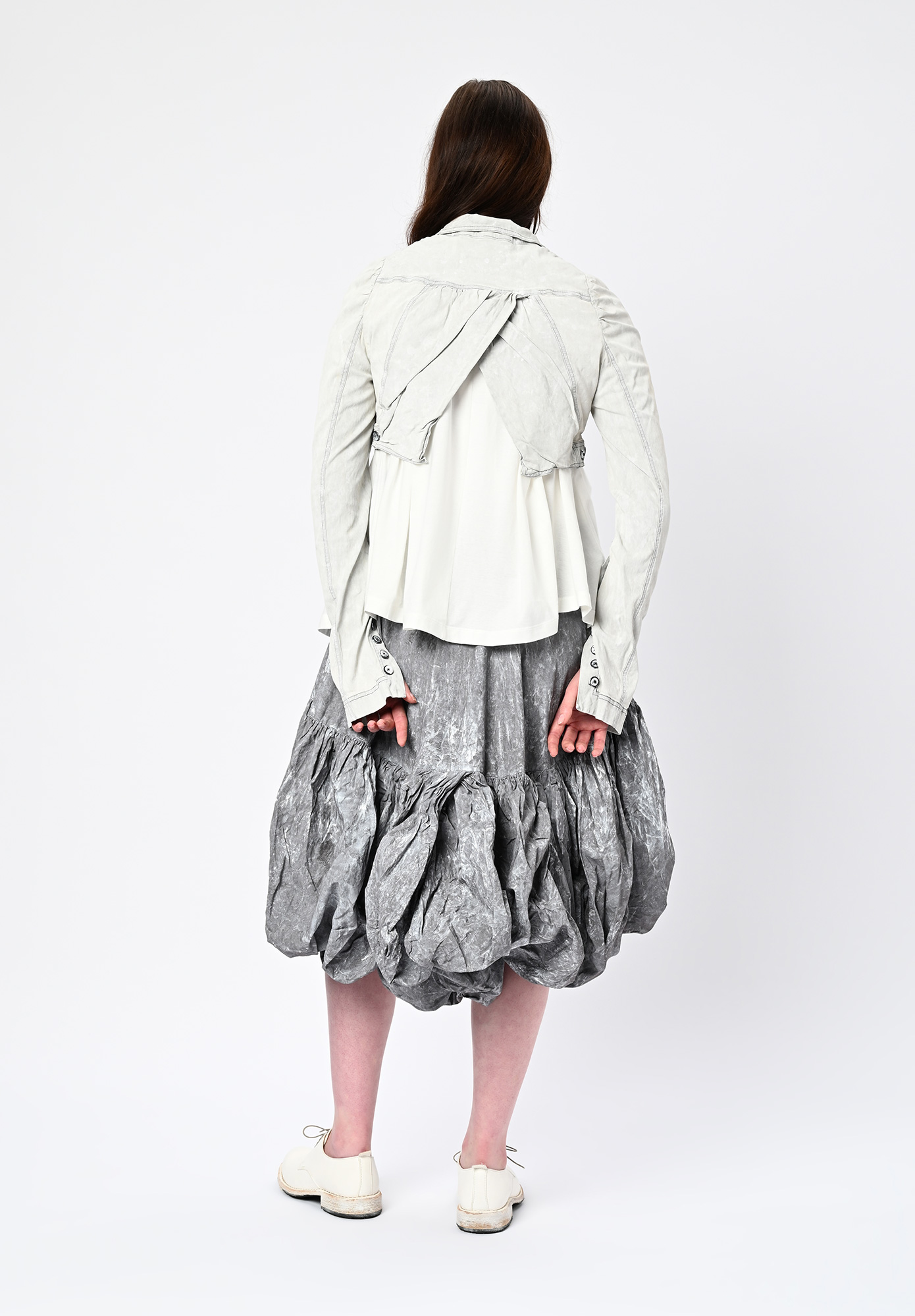 STUDIO RUNDHOLZ | DIP - CROPPED JACKET WITH JULIET SLEEVE - SEAFOAM FOG STUDIO RUNDHOLZ | DIP - CROPPED JACKET WITH JULIET SLEEVE - SEAFOAM FOG