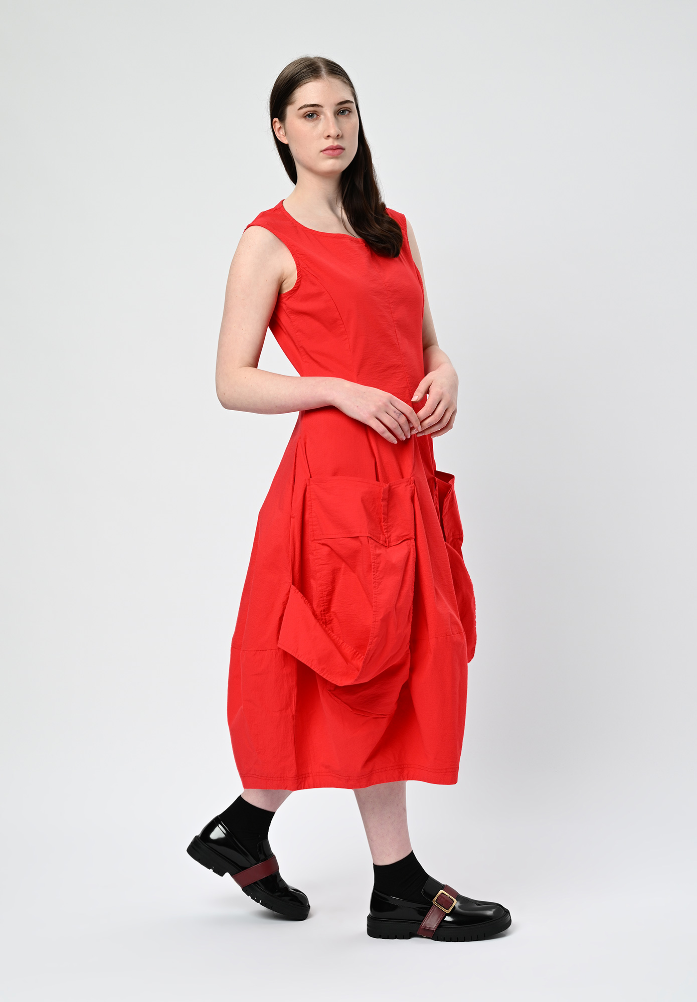 STUDIO RUNDHOLZ | MAINLINE - TULIP HEM DRESS - KETCHUP