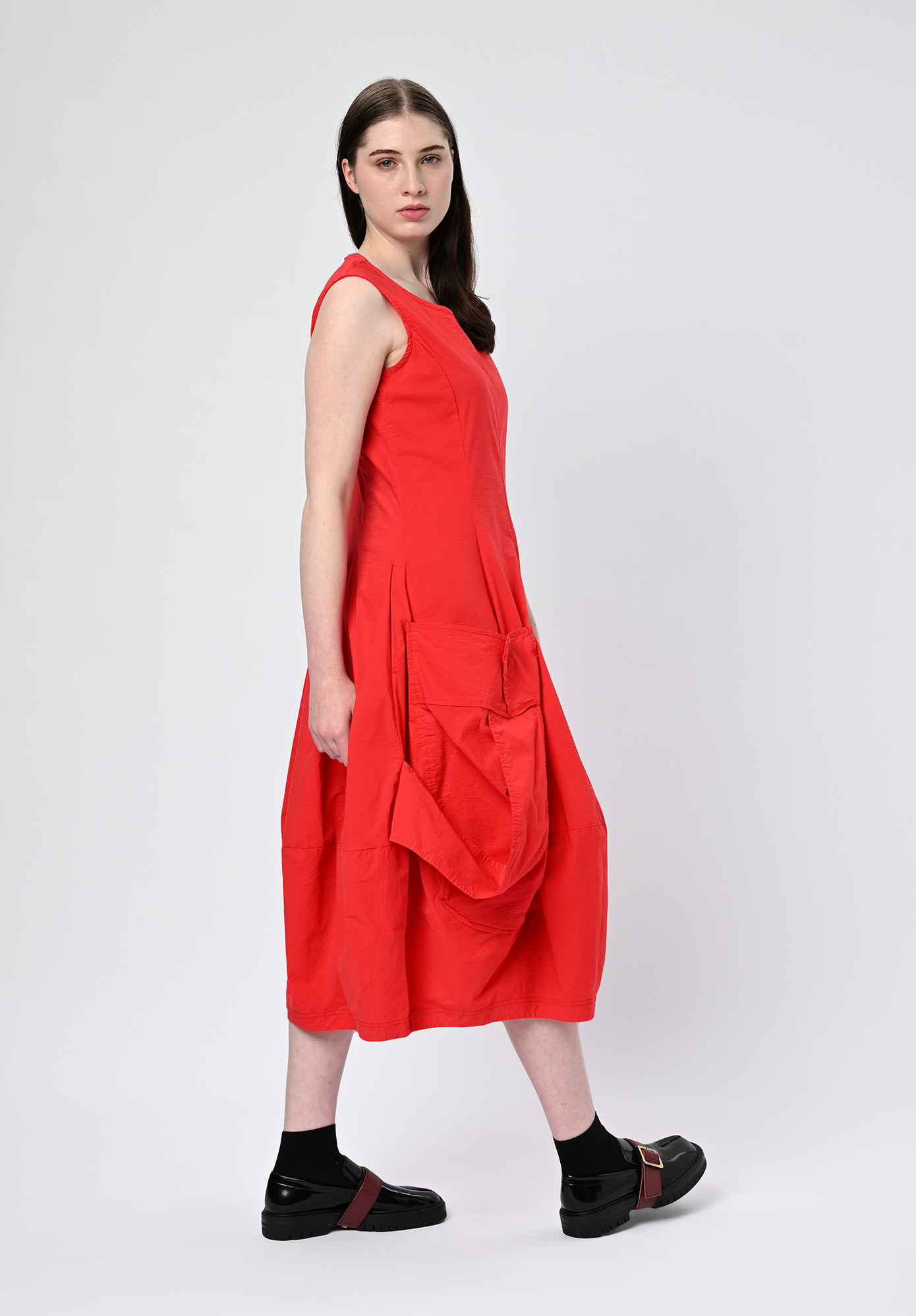 STUDIO RUNDHOLZ | MAINLINE - TULIP HEM DRESS - KETCHUP