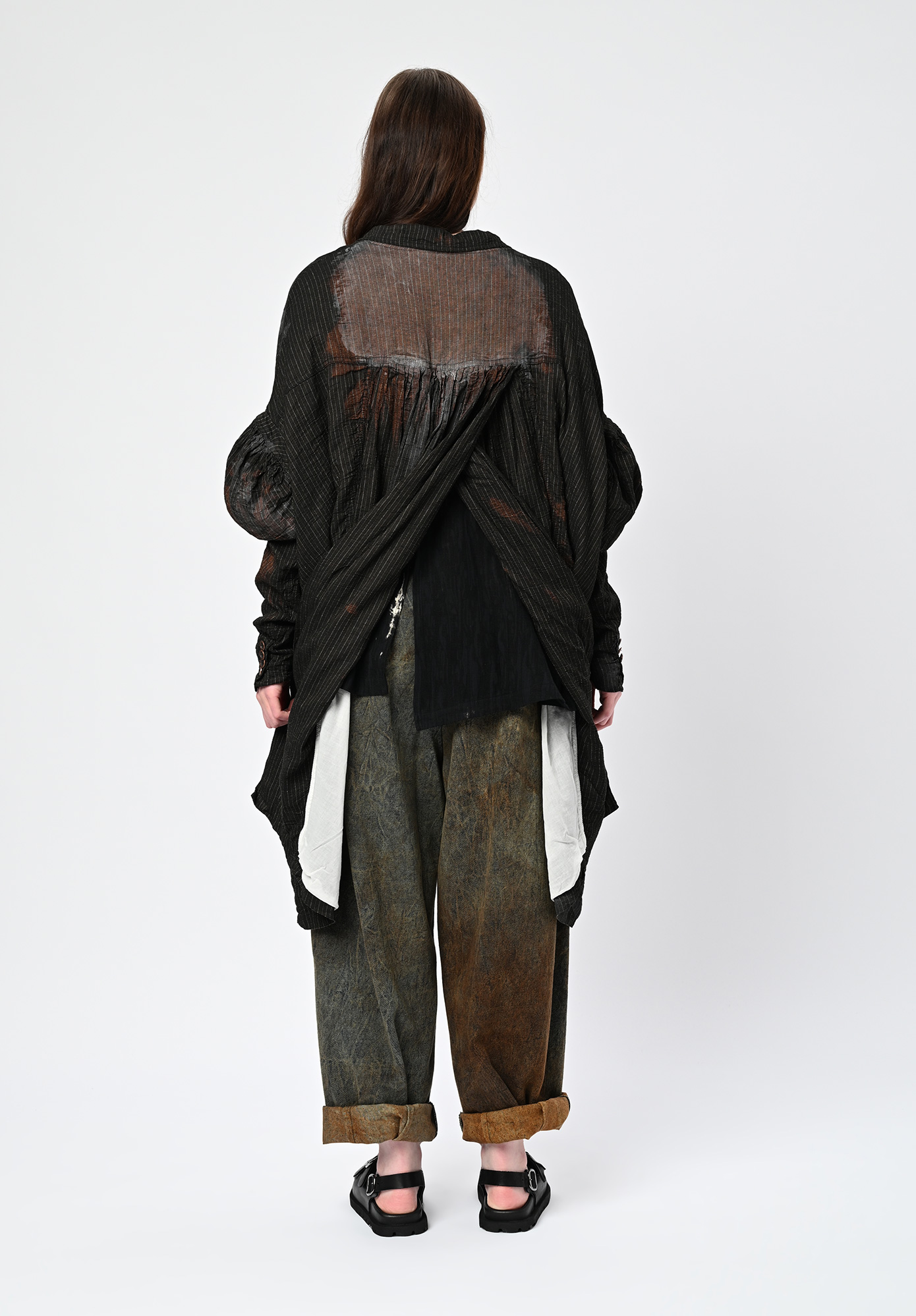 STUDIO RUNDHOLZ | DIP - COAT WITH JULIET SLEEVE - AMBER STORM