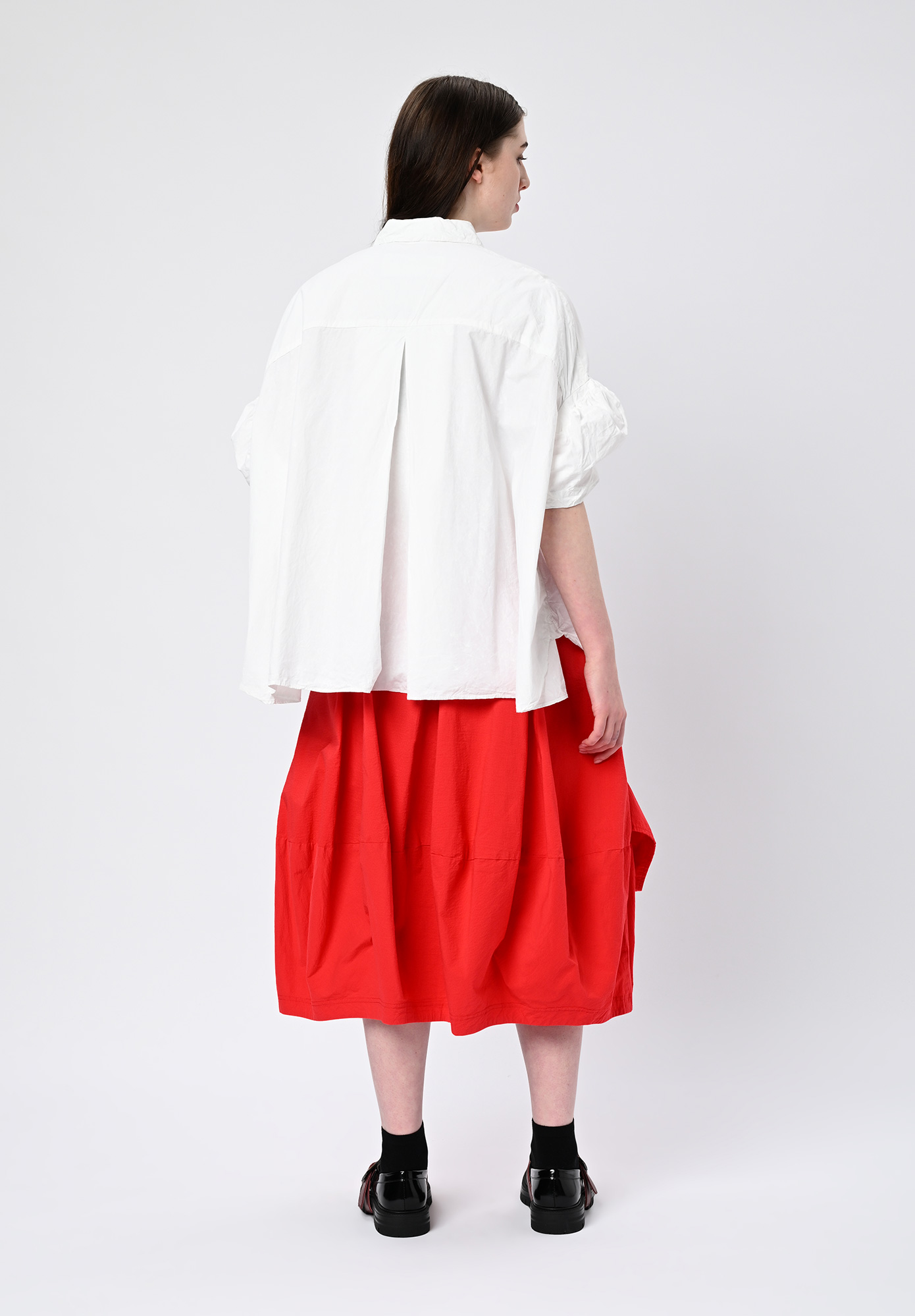 STUDIO RUNDHOLZ | DIP - BUTTON FRONT SHIRT WITH ELBOW LENGTH JULIET SLEEVE - SEAFOAM FOG