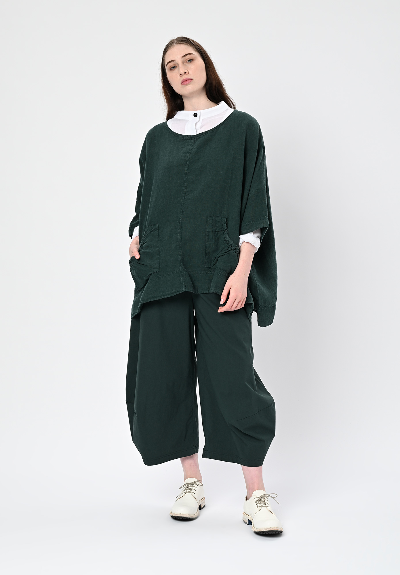 STUDIO RUNDHOLZ | BLACK LABEL - RELAXED LINEN T-SHIRT TOP - TREE