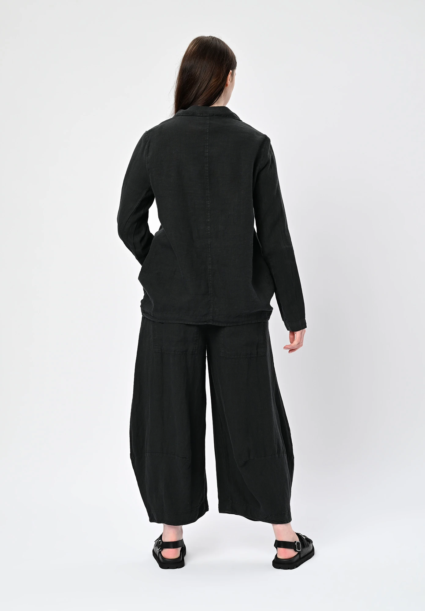 STUDIO RUNDHOLZ | BLACK LABEL - JACKET WITH GATHERED POCKETS - BLACK STUDIO RUNDHOLZ | BLACK LABEL - JACKET WITH GATHERED POCKETS - BLACK