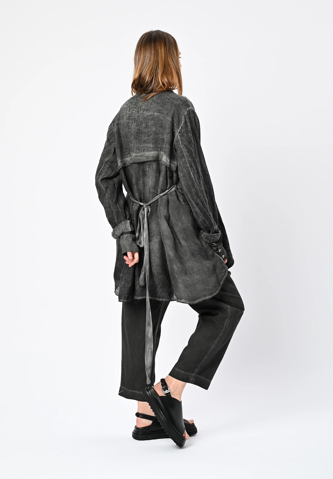 SANCTAMUERTE - RELAXED 2 BUTTON LONGERLINE JACKET - ASH GREY SANCTAMUERTE - RELAXED 2 BUTTON LONGERLINE JACKET - ASH GREY