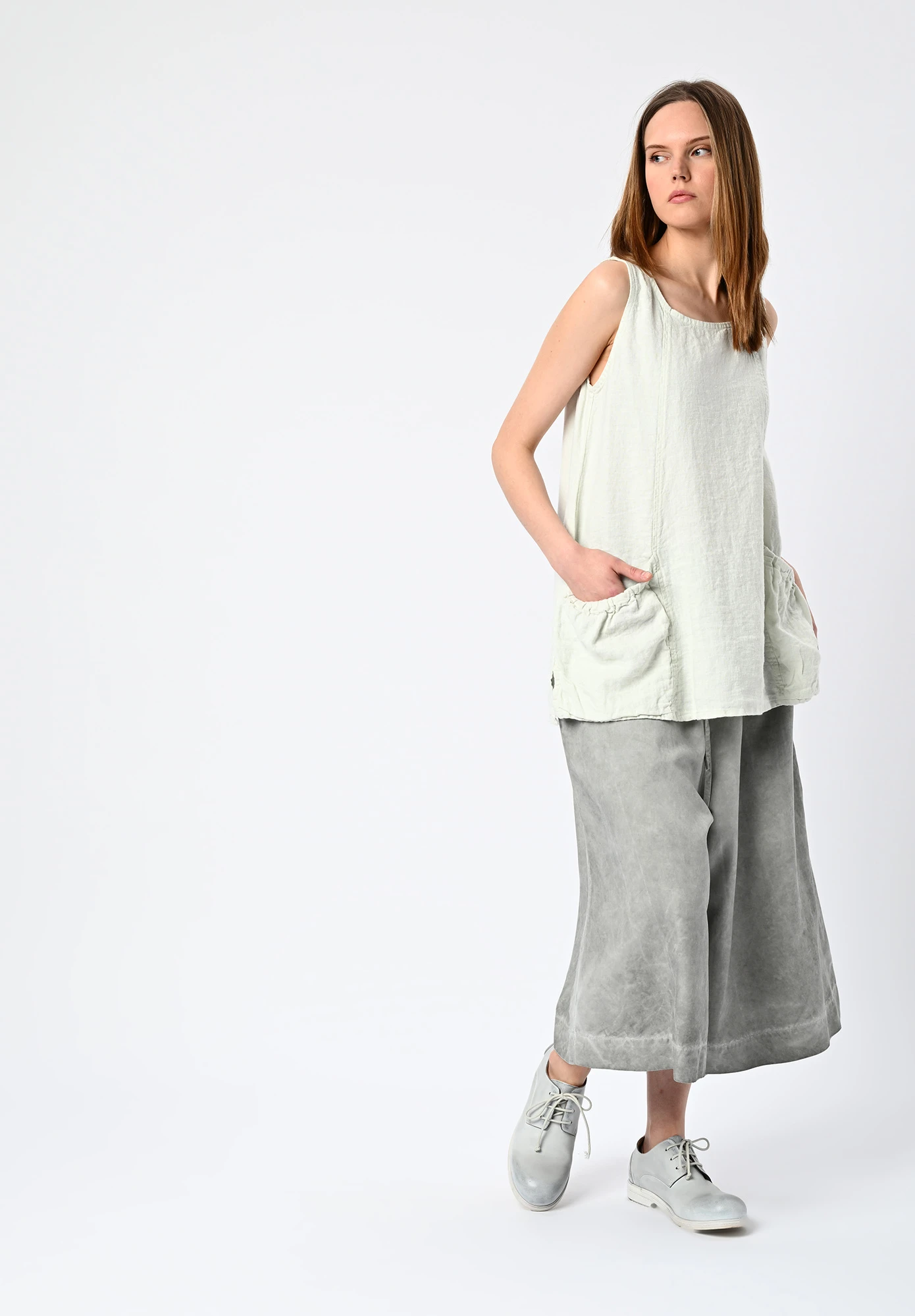 STUDIO RUNDHOLZ | BLACK LABEL - LINEN SHELL GATHERED POCKETS - SALINA