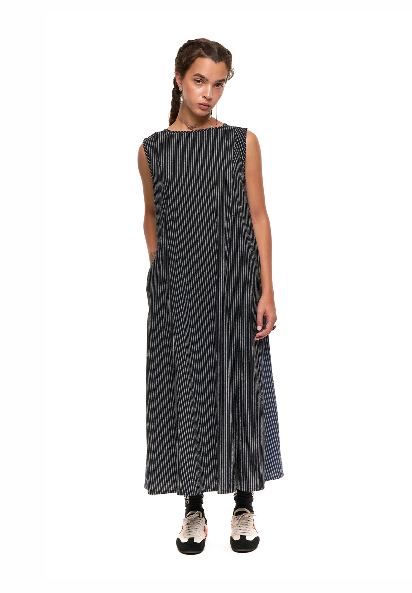 NOM*d - REPLAY DRESS - BLACK N BLUE STRIPE
