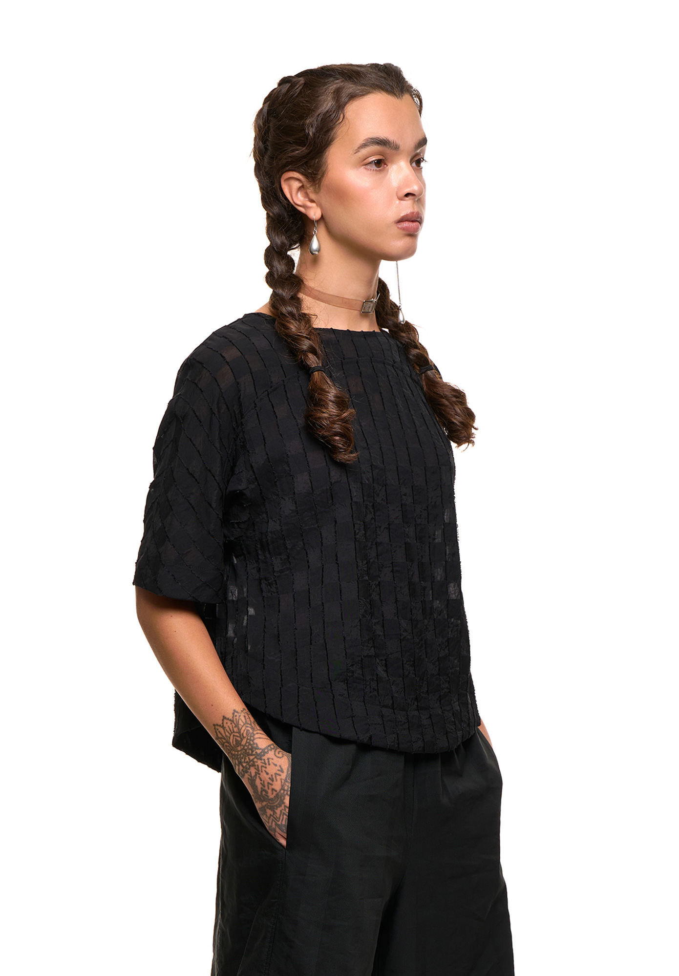 NOM*d - NEW DISCUS TOP - BLACK CHECKERBOARD NOM*d - NEW DISCUS TOP - BLACK CHECKERBOARD