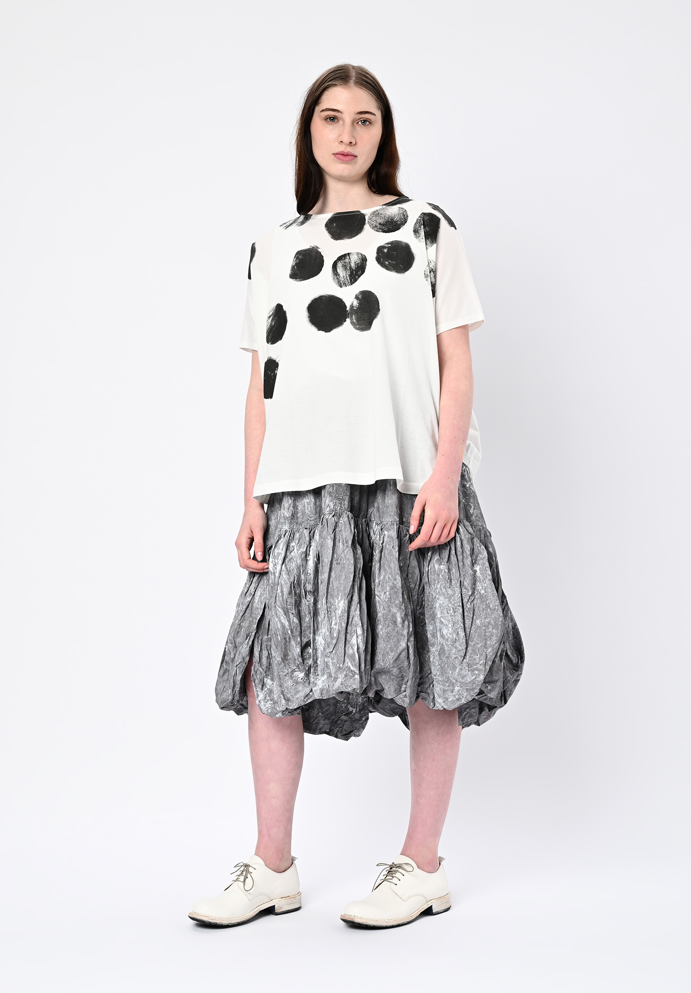 MOYURU - ASAHI TRAPEZE DOT TOP - WHITE MOYURU - ASAHI TRAPEZE DOT TOP - WHITE