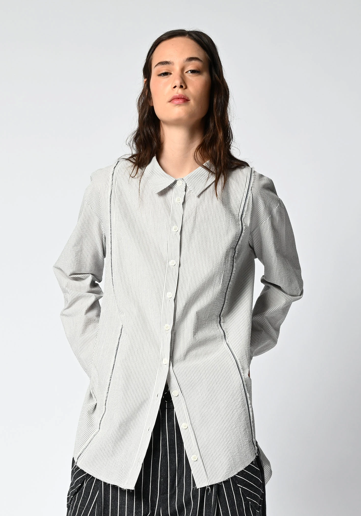 MM SÖHN - COMMA TAILS SHIRT - NATURAL STRIPE