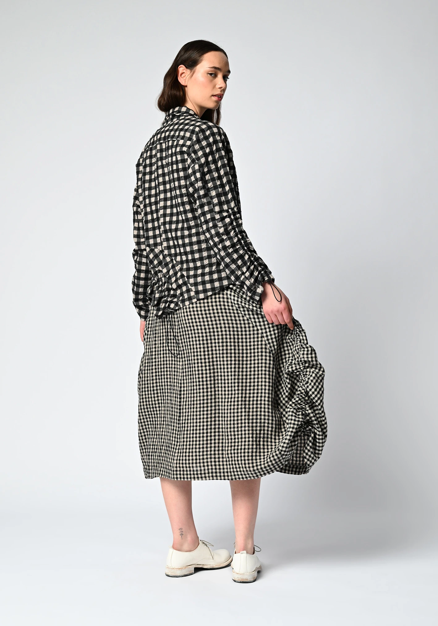 MM SÖHN - MEMOIR JACKET - BLACK | TAUPE GINGHAM CHECK MM SÖHN - MEMOIR JACKET - BLACK | TAUPE GINGHAM CHECK