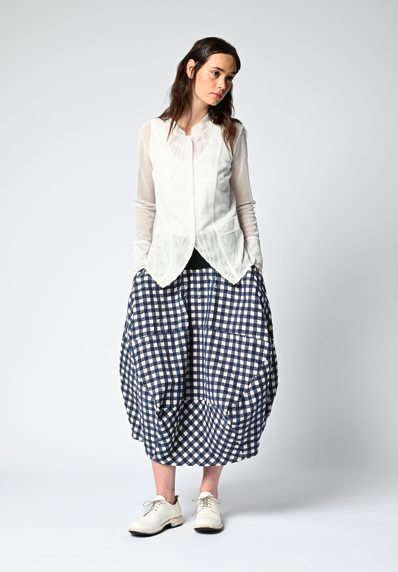 MM SÖHN - ASPECT SKIRT - INK GINGHAM