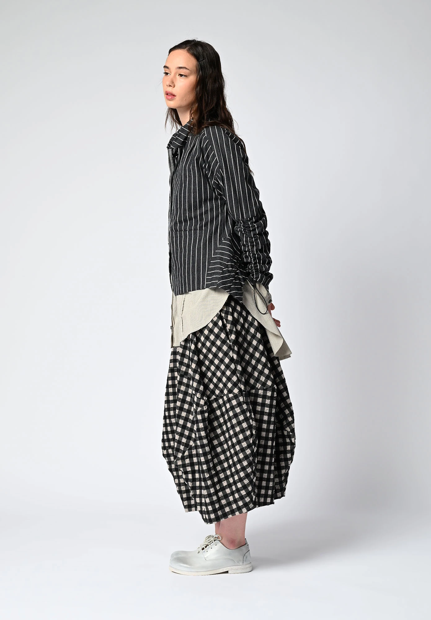 MM SÖHN - ASPECT SKIRT - BLACK GINGHAM CHECK
