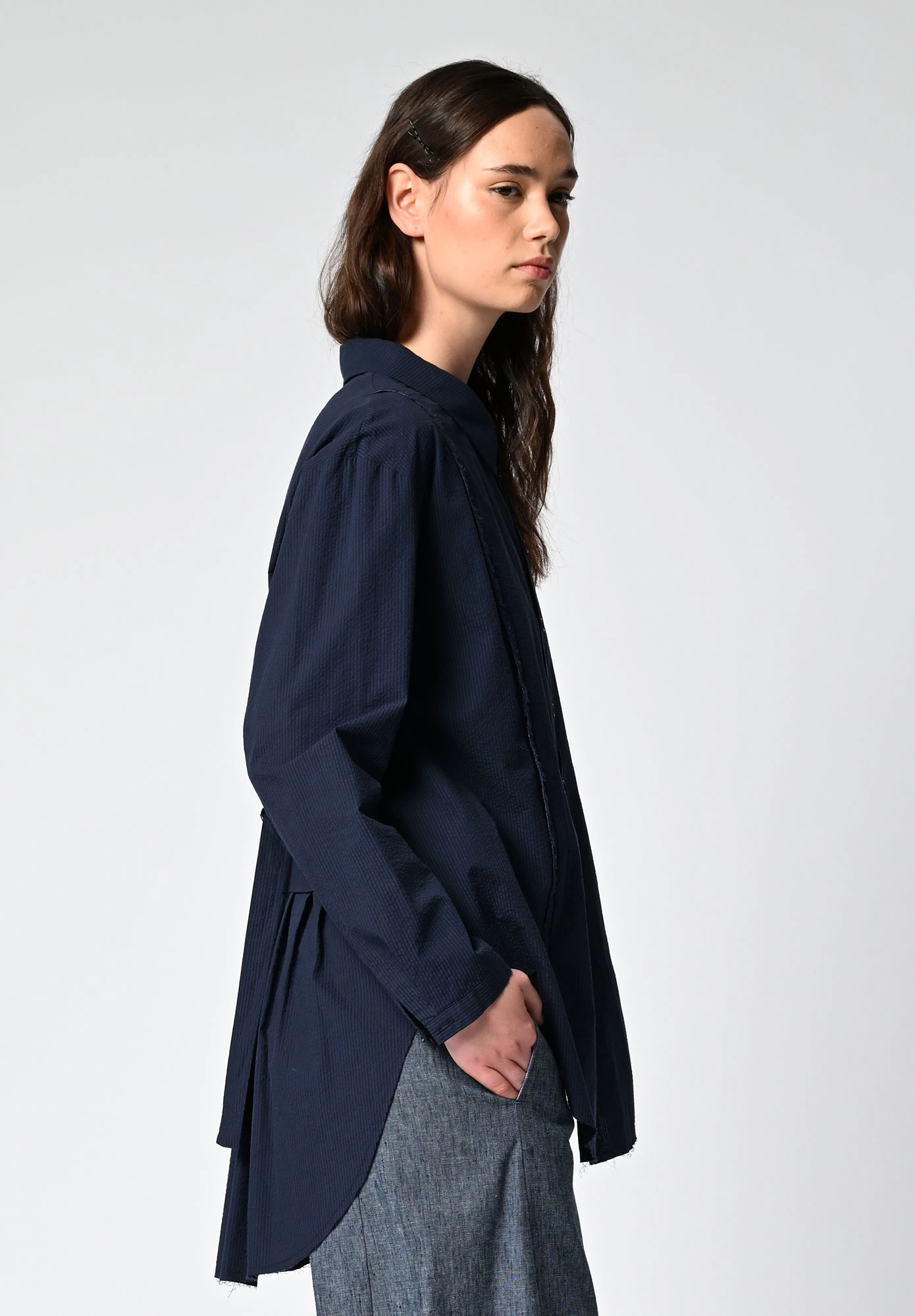 MM SÖHN - COMMA TAILS SHIRT - INK STRIPE MM SÖHN - COMMA TAILS SHIRT - INK STRIPE