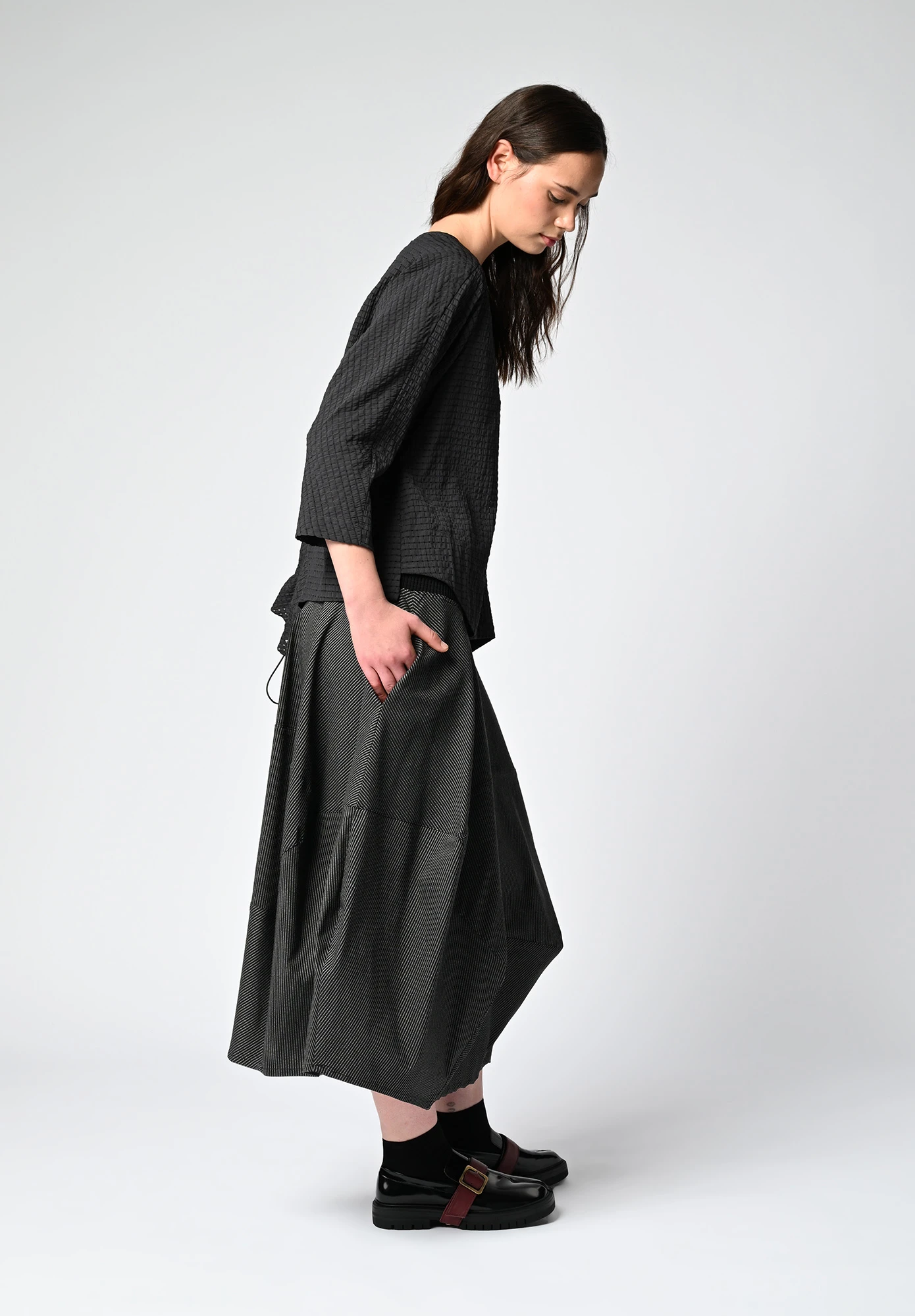 MM SÖHN - ASPECT SKIRT - BLACK | GREY STRIPE MM SÖHN - ASPECT SKIRT - BLACK | GREY STRIPE