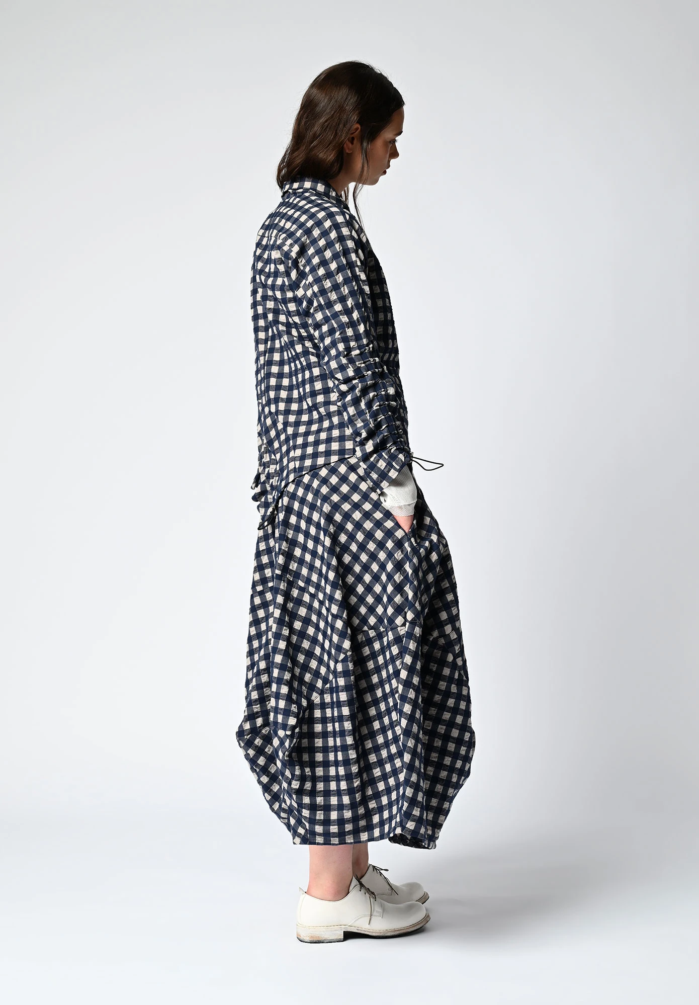 MM SÖHN - MEMOIR JACKET - INK | TAUPE GINGHAM CHECK MM SÖHN - MEMOIR JACKET - INK | TAUPE GINGHAM CHECK