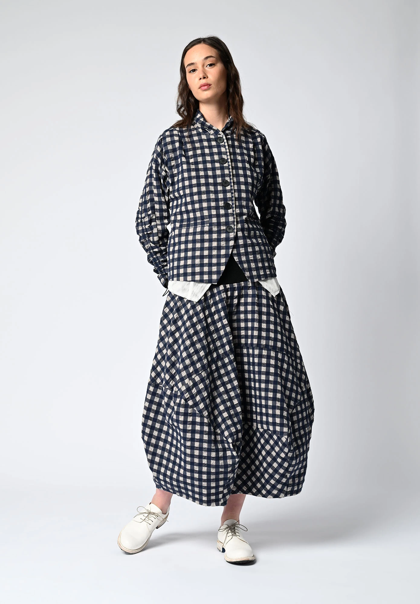MM SÖHN - MEMOIR JACKET - INK | TAUPE GINGHAM CHECK MM SÖHN - MEMOIR JACKET - INK | TAUPE GINGHAM CHECK