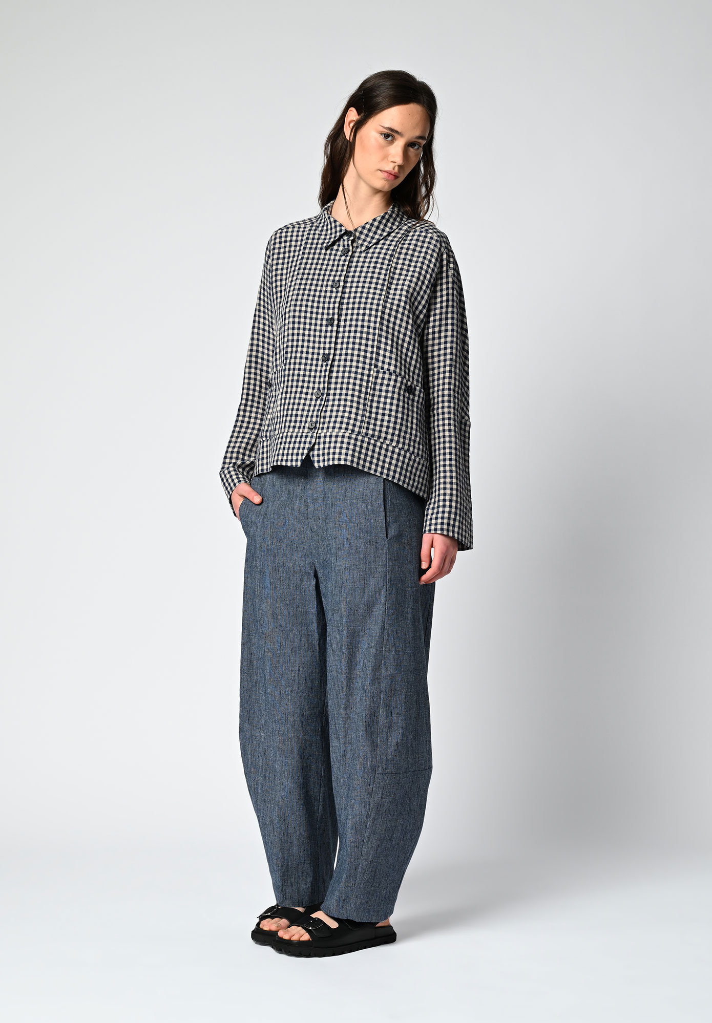 MM SÖHN - SONDER SHIRT JACKET - INK GINGHAM