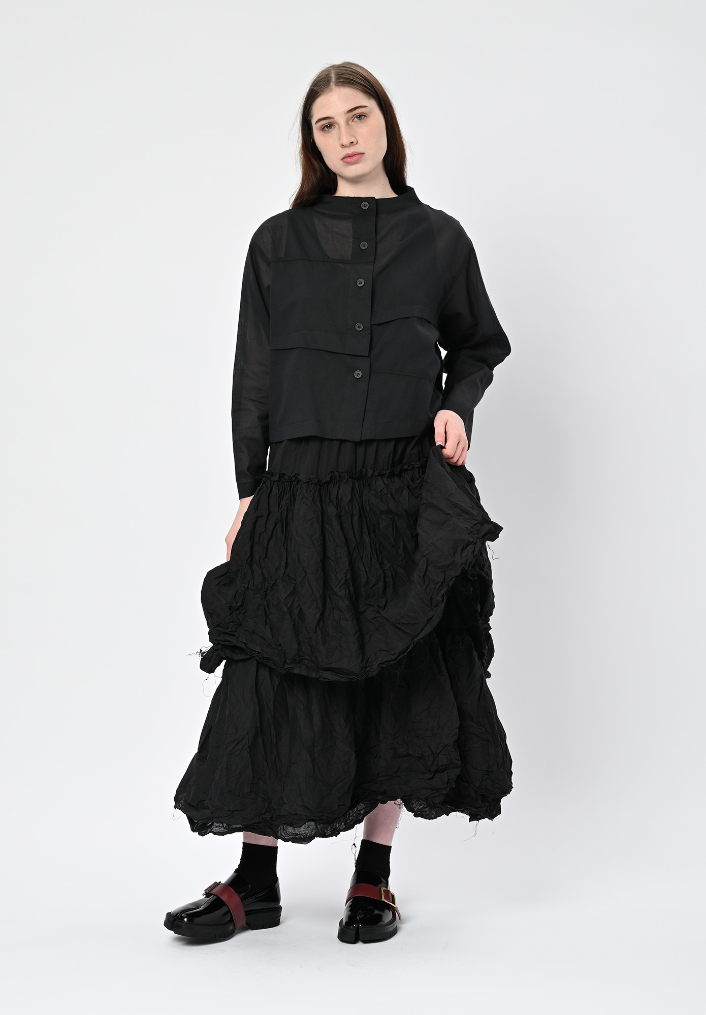 PRIVATSACHEN - ELORGANZA DOUBLE LAYER SKIRT - KAVIAR | BLACK