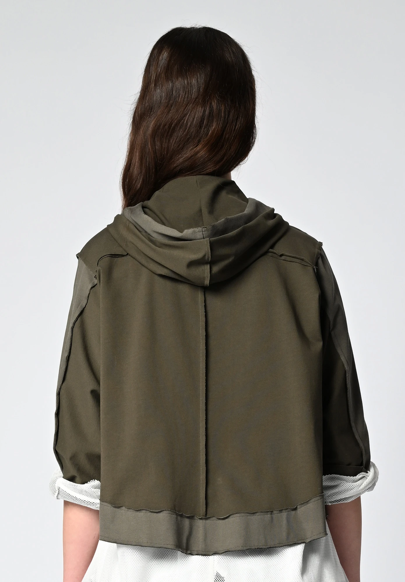 MM SÖHN - INTERVAL CROPPED HOODY - KHAKI | ARTICHOKE MM SÖHN - INTERVAL CROPPED HOODY - KHAKI | ARTICHOKE