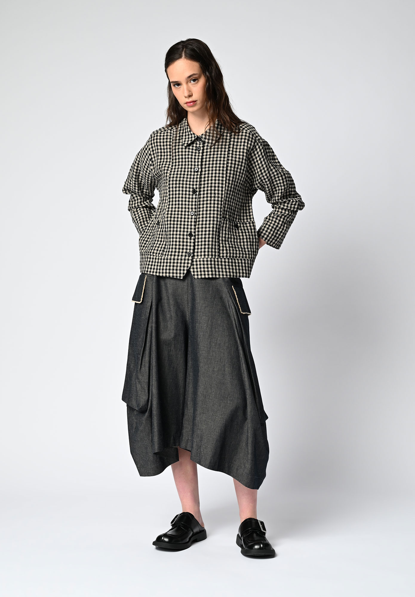 MM SÖHN - SONDER SHIRT JACKET - BLACK GINGHAM