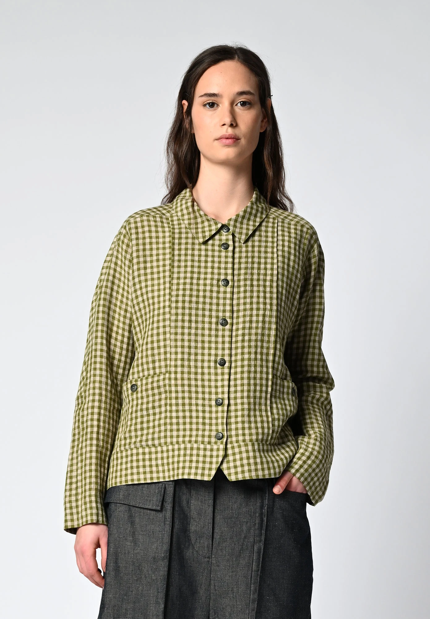 MM SÖHN - SONDER SHIRT JACKET - PISTACHIO GINGHAM