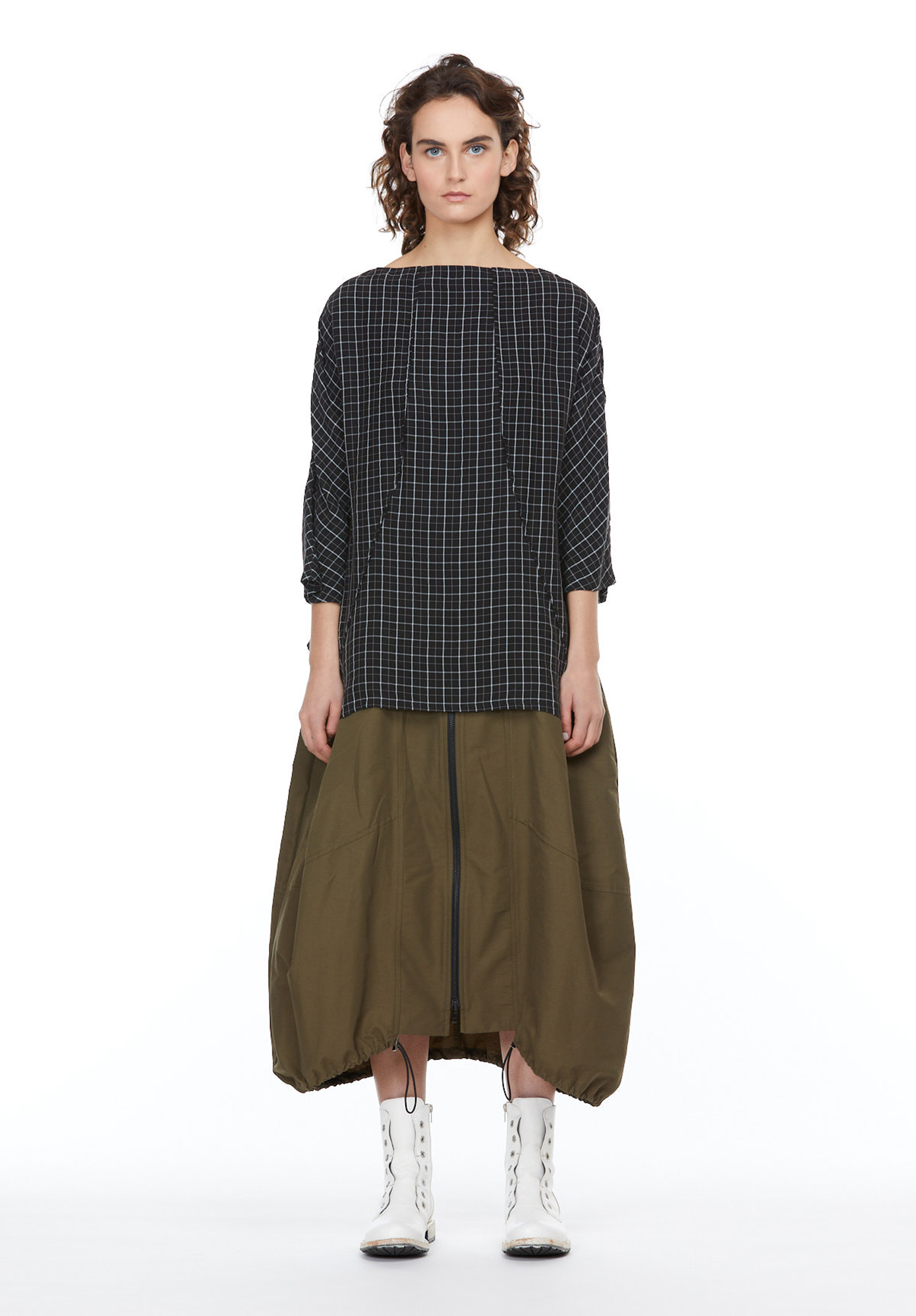 MM SÖHN - 2 FOLD REVERSIBLE TOP - BLACK