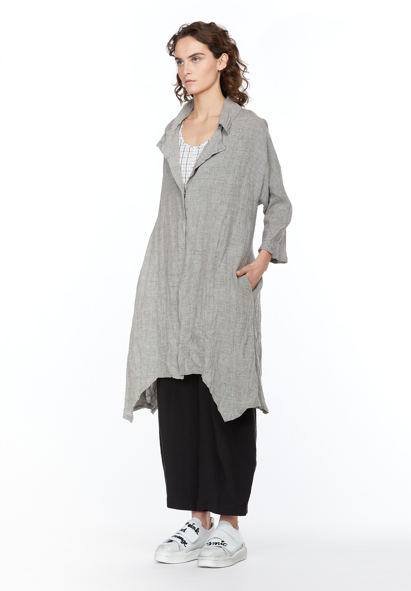 ASYMM DUSTER LONG - TAUPE / BLACK