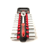 DUOTOOL 21PC 1/2" SOCKET WRENCH SET WITH 20 6 POINT IMPERIAL AND