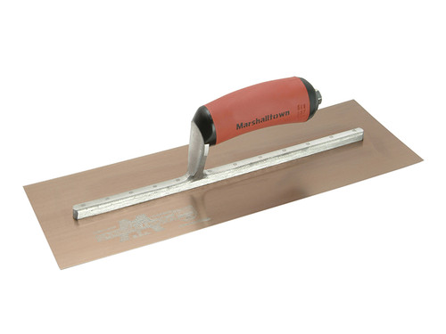 Marshalltown MPB145GSD Gold Stainless Steel Pre-Worn Plasterers Trowel DuraSoft 14in x 5in from Toolden.