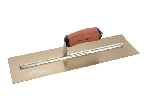 Marshalltown MPB165GSD Gold Stainless Steel Pre-Worn Plasterers Trowel DuraSoft 16in x 5in from Toolden.
