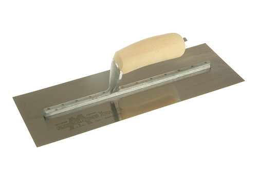 Marshalltown MXS73SS Cement Trowel Stainless Steel Wooden Handle 14in x 4.3/4in from Toolden.