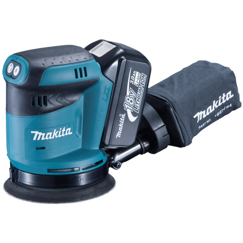 Makita DBO180RFE 18v LXT Random Orbit Sander 2 x 3.0Ah | Toolden