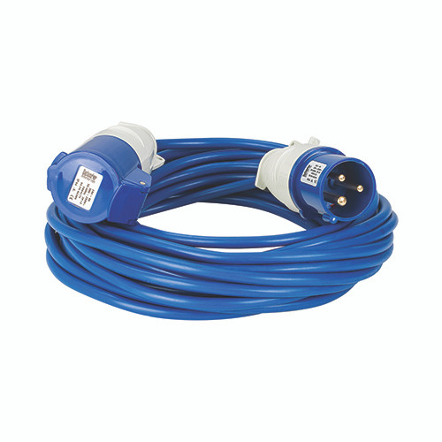 Defender 14M Extension Lead - 16A 2.5mm Cable - Blue 230V
