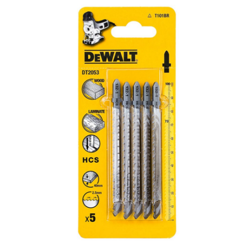 Dewalt Jigsaw Blades for Wood T Shank HCS T101BR Pack of 5 | Toolden