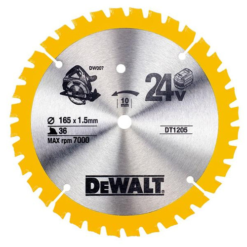 DeWalt Trim Saw Blade 165 x 10mm x 36T Fine Finish