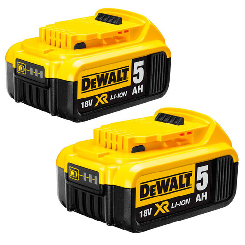 Twin Pack DeWalt DCB184 18v 5.0Ah XR Li-Ion Batteries