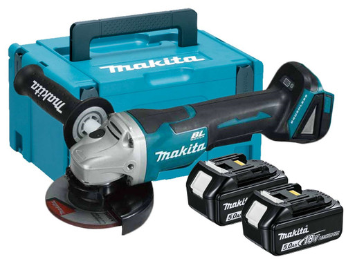 Makita DGA458RTJ 18V Brushless 115mm Paddle Switch Grinder Kit
