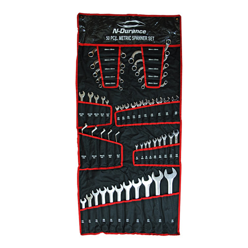 N-Durance 50 Piece Multipurpose Metric Spanner Set | Toolden