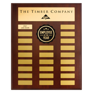 The Premium Design Plaque offers a sophisticated and contemporary way to recognise achievement. Crafted with a high-quality gold or silver-tone plate mounted on an elegant timber backing, this plaque combines style, durability, and a professional finish.