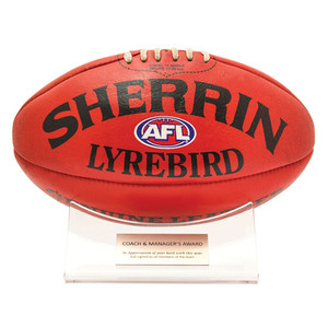 Stylish acrylic ball holder for Aussie Rules